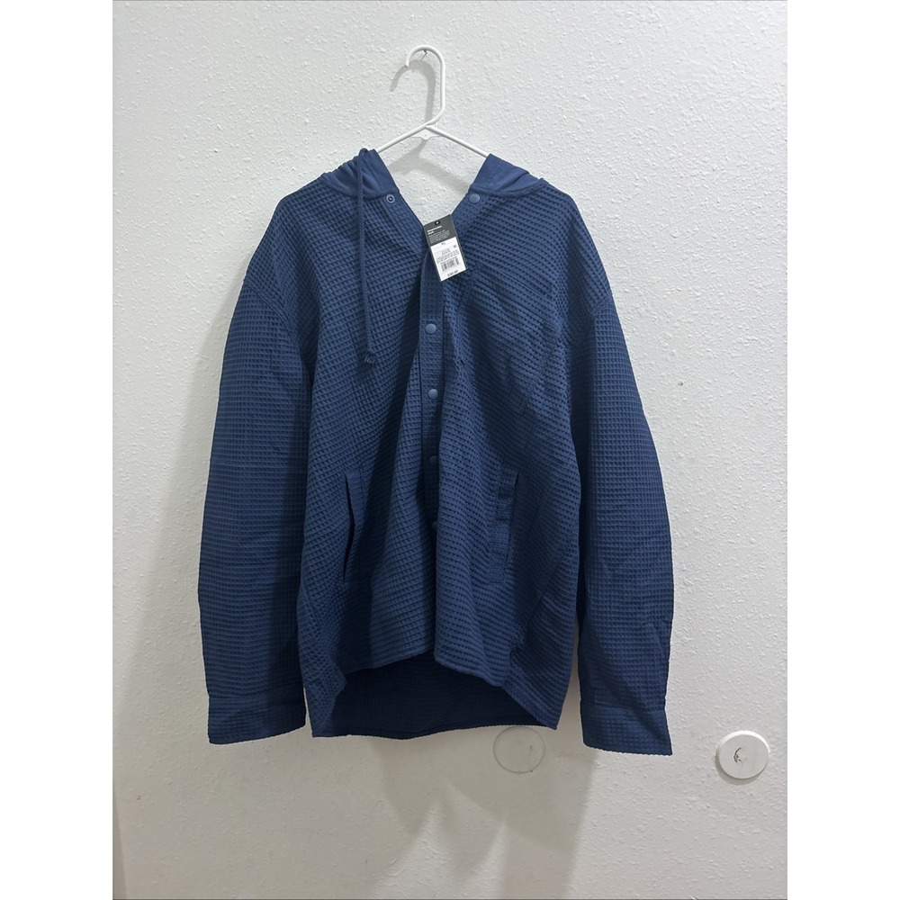 Original Use Button Snap UpHoodie Jacket M Blue